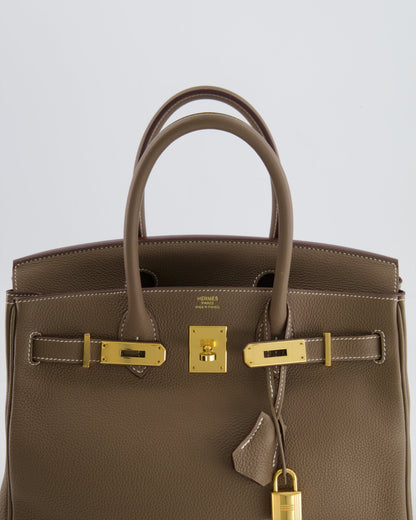 Hermès Birkin 30cm Retourne in Etoupe Togo Leather with Gold Hardware