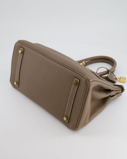 Hermès Birkin 30cm Retourne in Etoupe Togo Leather with Gold Hardware