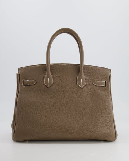 Hermès Birkin 30cm Retourne in Etoupe Togo Leather with Gold Hardware