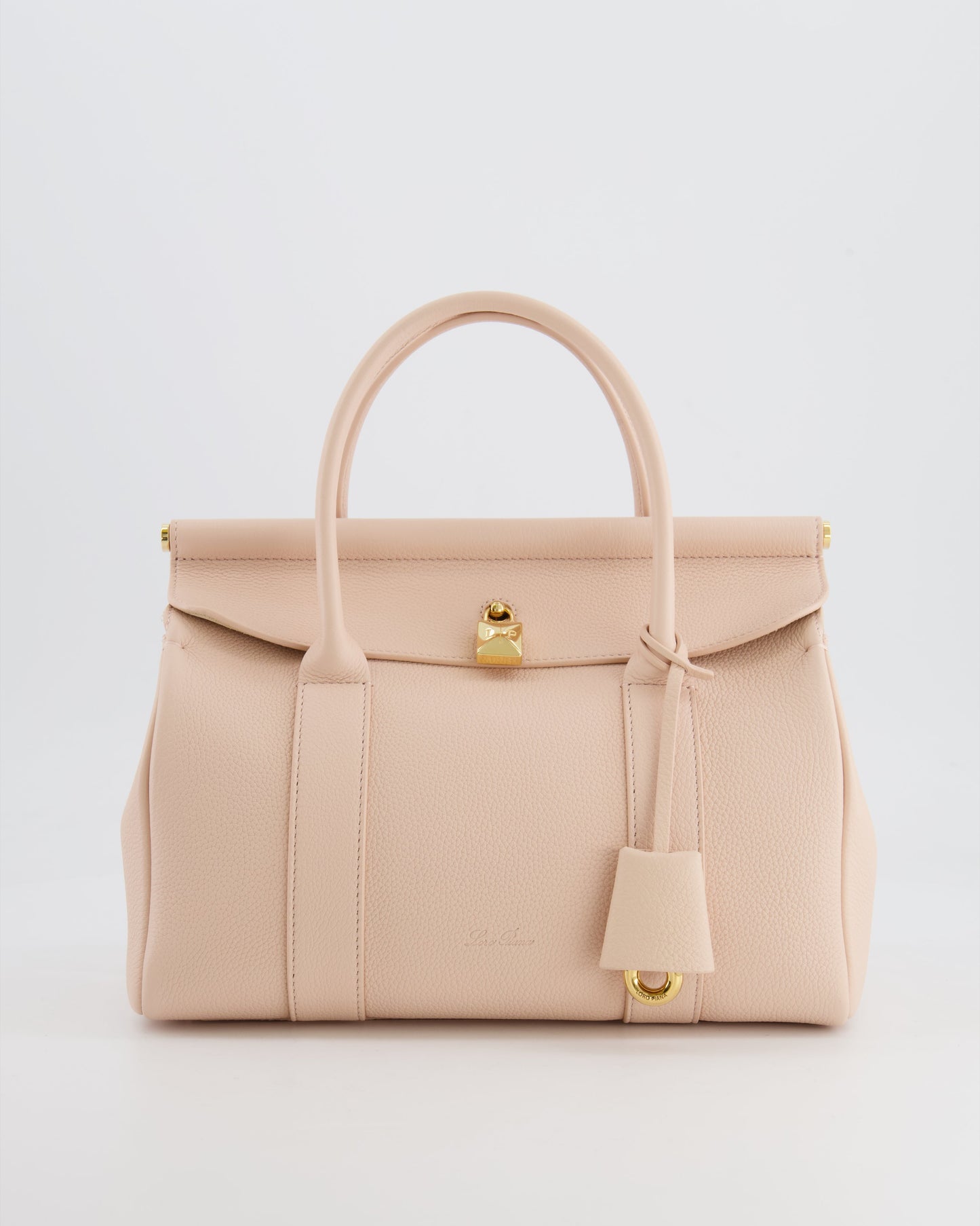 Loro Piana Blush Pink Leather Loom Bag L25 with Gold Hardware RRP £3,585