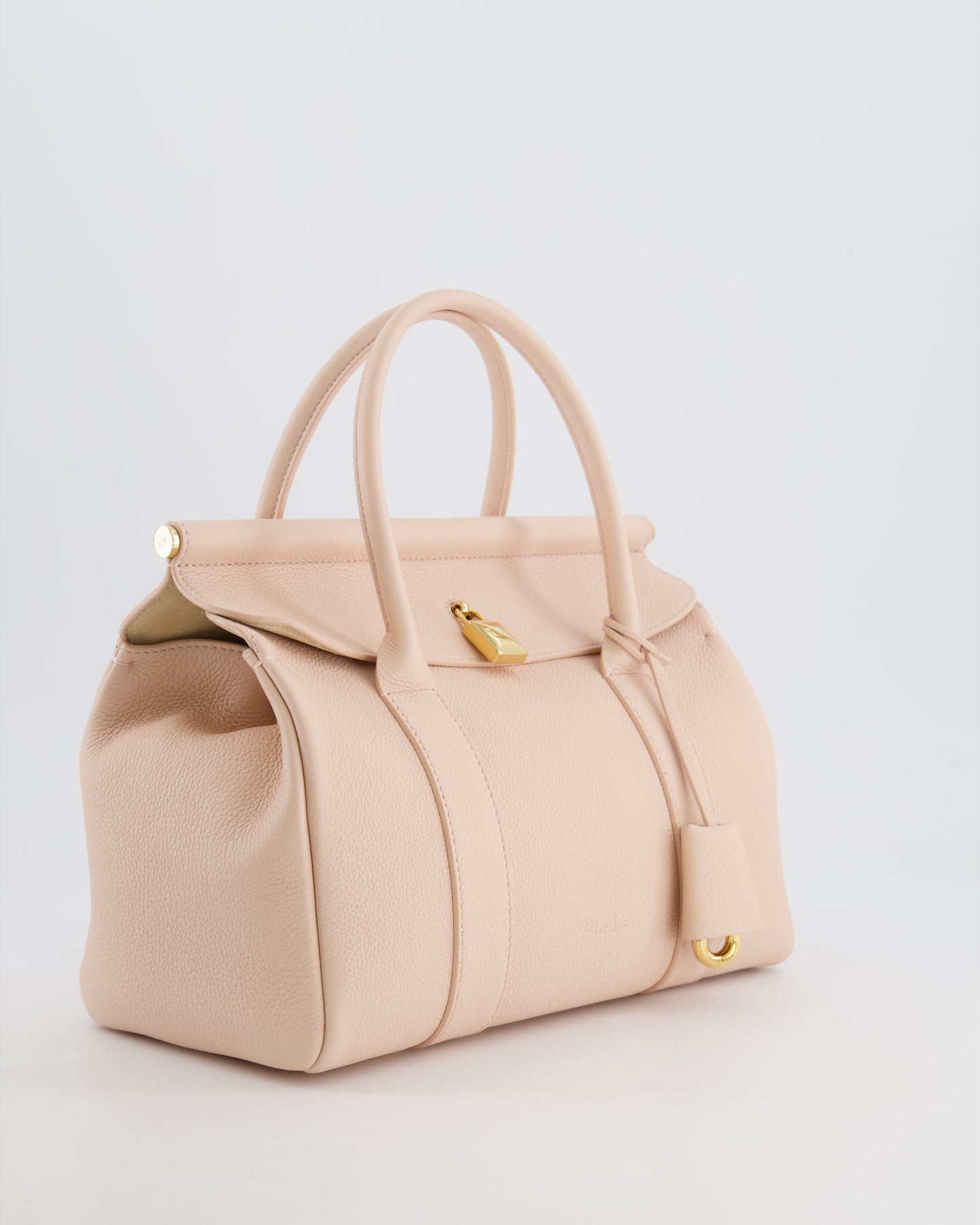 Loro Piana Blush Pink Leather Loom Bag L25 with Gold Hardware RRP £3,585