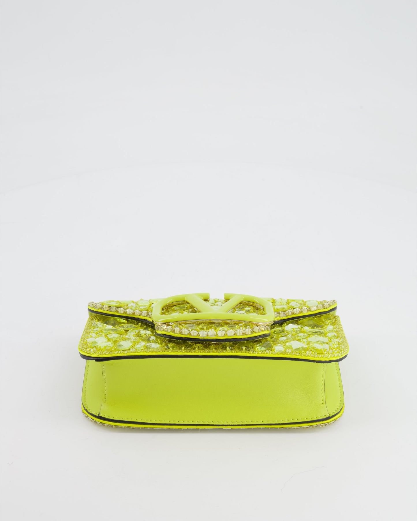 *HOT* Valentino Lime Small Loco Bag with Crystal Embellishments and Silver Hardware RRP £3,250