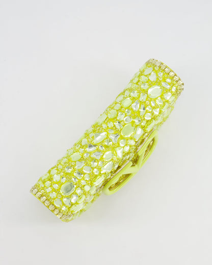 *HOT* Valentino Lime Small Loco Bag with Crystal Embellishments and Silver Hardware RRP £3,250