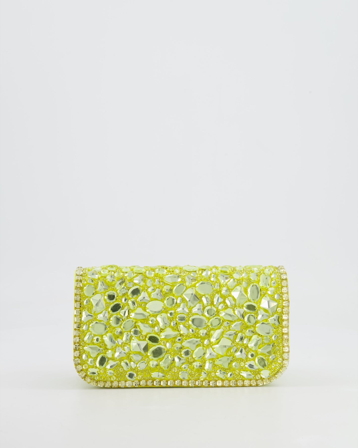 *HOT* Valentino Lime Small Loco Bag with Crystal Embellishments and Silver Hardware RRP £3,250