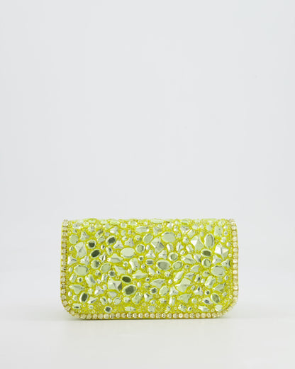 *HOT* Valentino Lime Small Loco Bag with Crystal Embellishments and Silver Hardware RRP £3,250