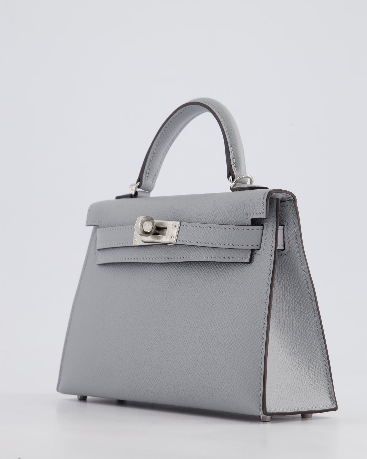 *HOT* Hermès Mini Kelly II 20cm Bag In Bleu Glacier Epsom Leather with Palladium Hardware