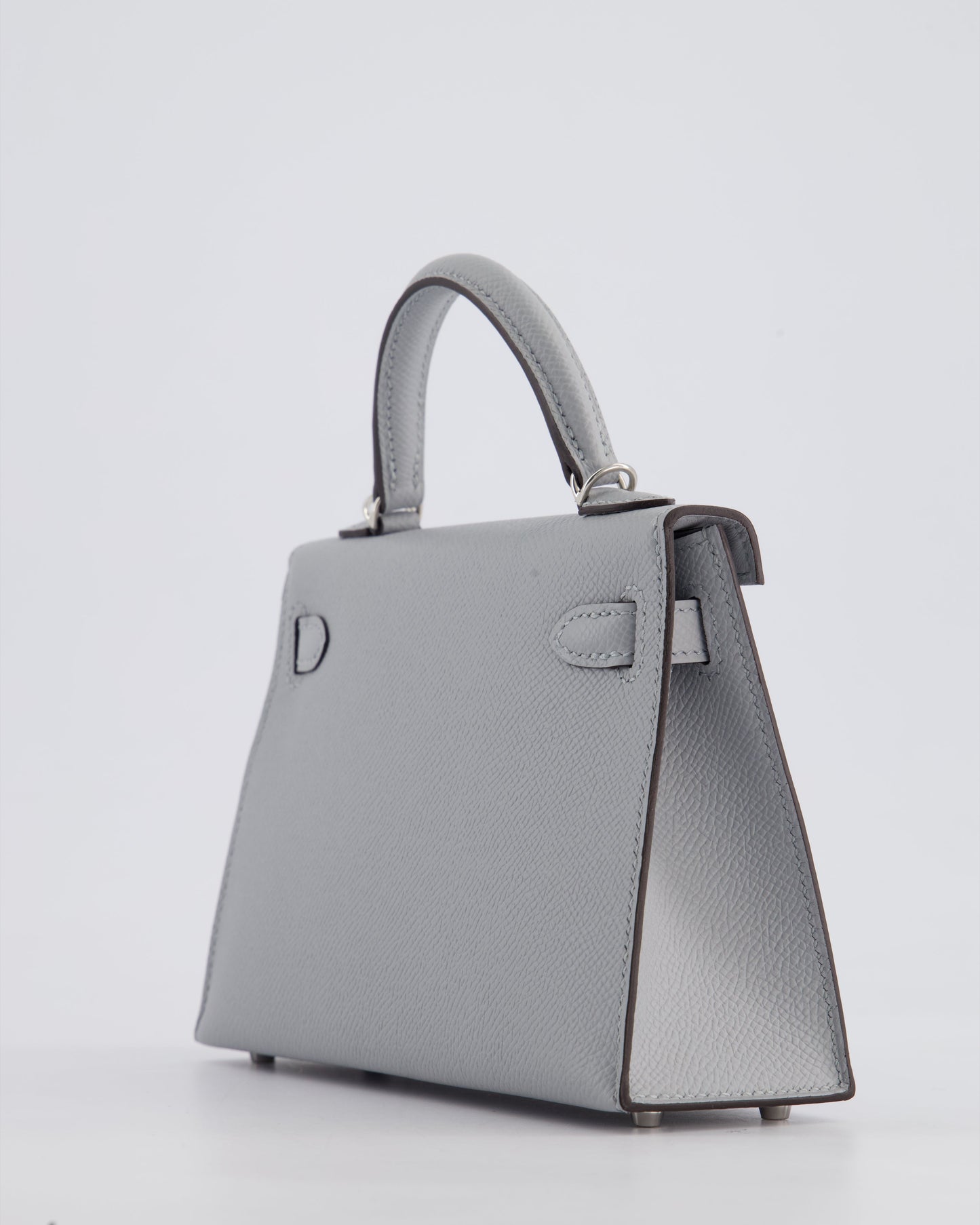 *HOT* Hermès Mini Kelly II 20cm Bag In Bleu Glacier Epsom Leather with Palladium Hardware