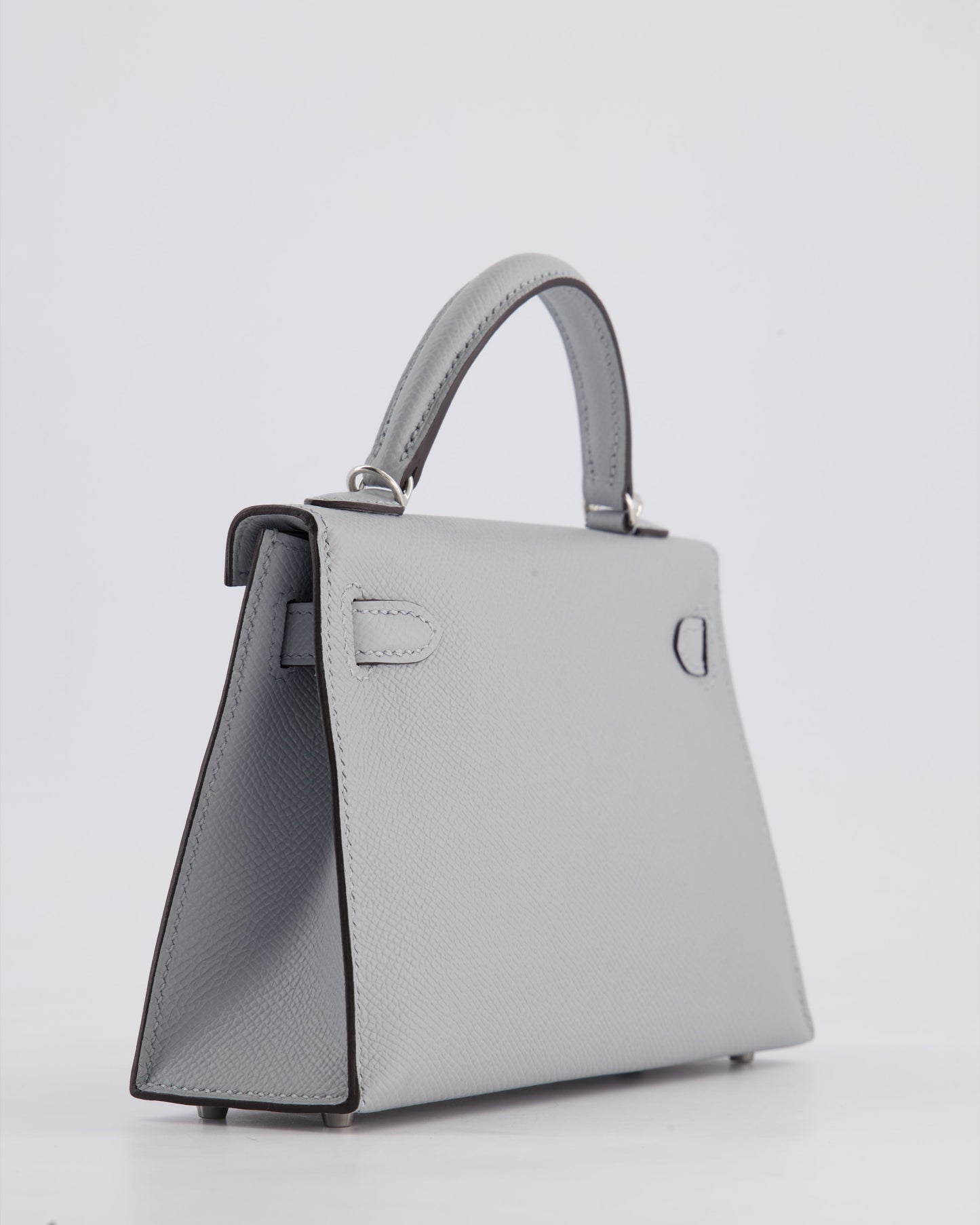 *HOT* Hermès Mini Kelly II 20cm Bag In Bleu Glacier Epsom Leather with Palladium Hardware