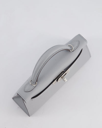 *HOT* Hermès Mini Kelly II 20cm Bag In Bleu Glacier Epsom Leather with Palladium Hardware
