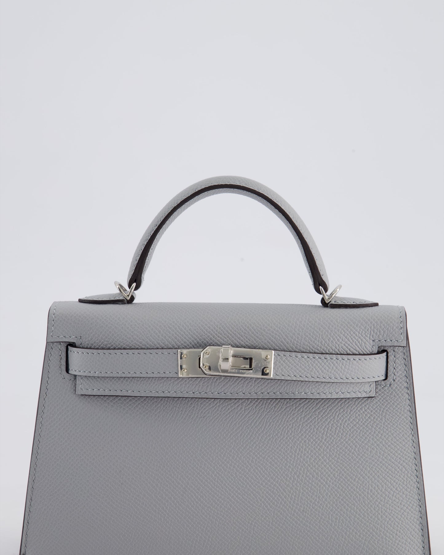 *HOT* Hermès Mini Kelly II 20cm Bag In Bleu Glacier Epsom Leather with Palladium Hardware