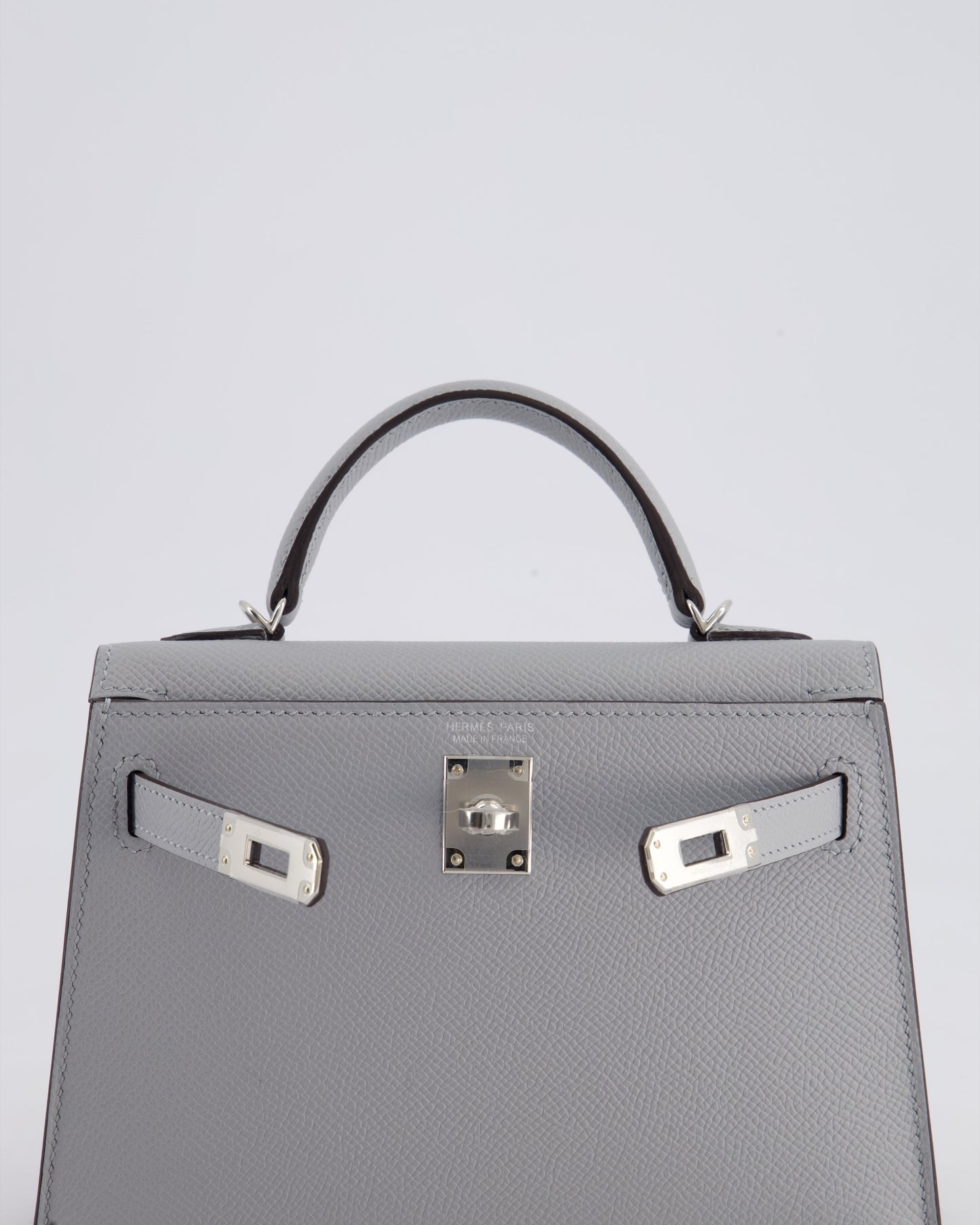 *HOT* Hermès Mini Kelly II 20cm Bag In Bleu Glacier Epsom Leather with Palladium Hardware