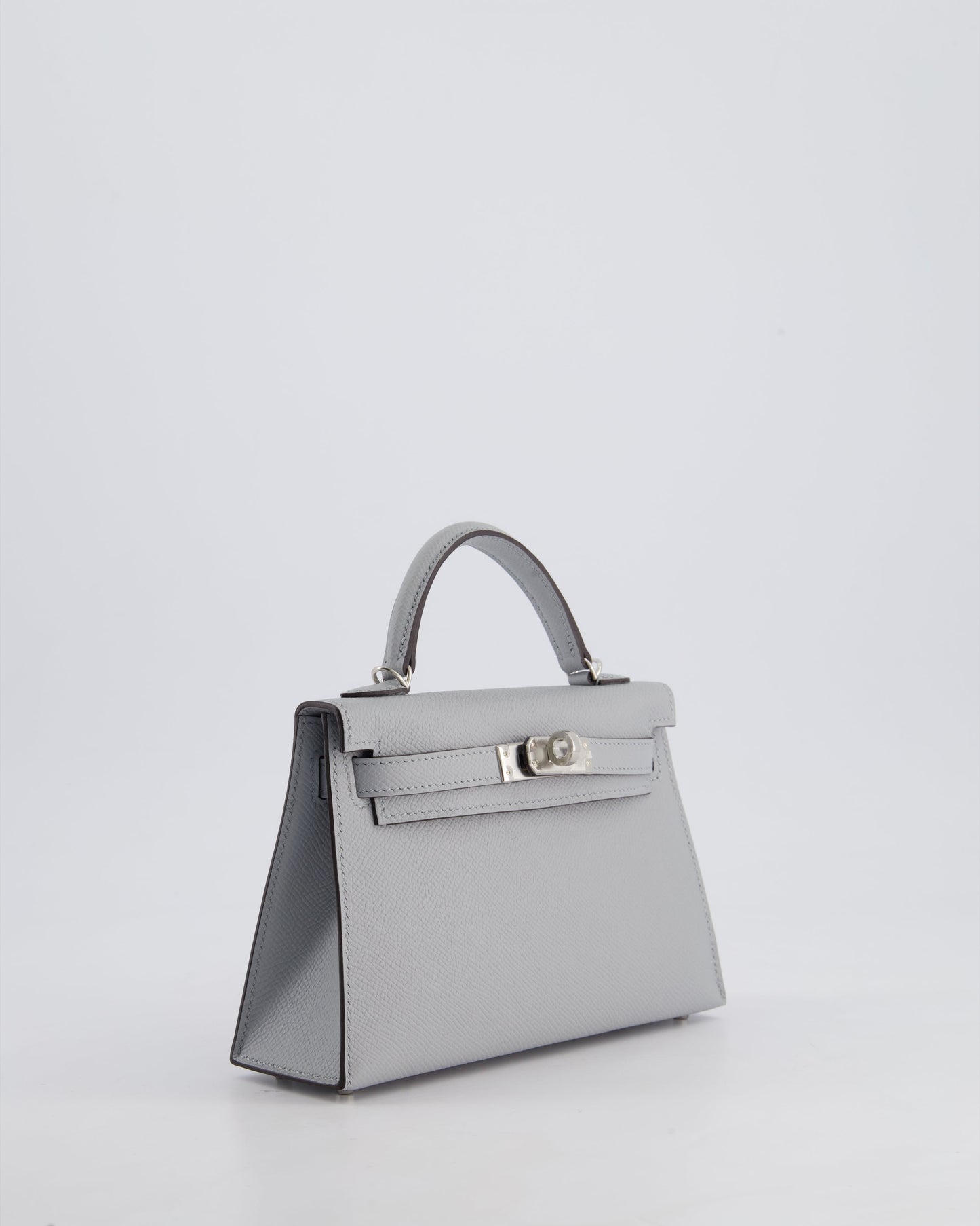 *HOT* Hermès Mini Kelly II 20cm Bag In Bleu Glacier Epsom Leather with Palladium Hardware