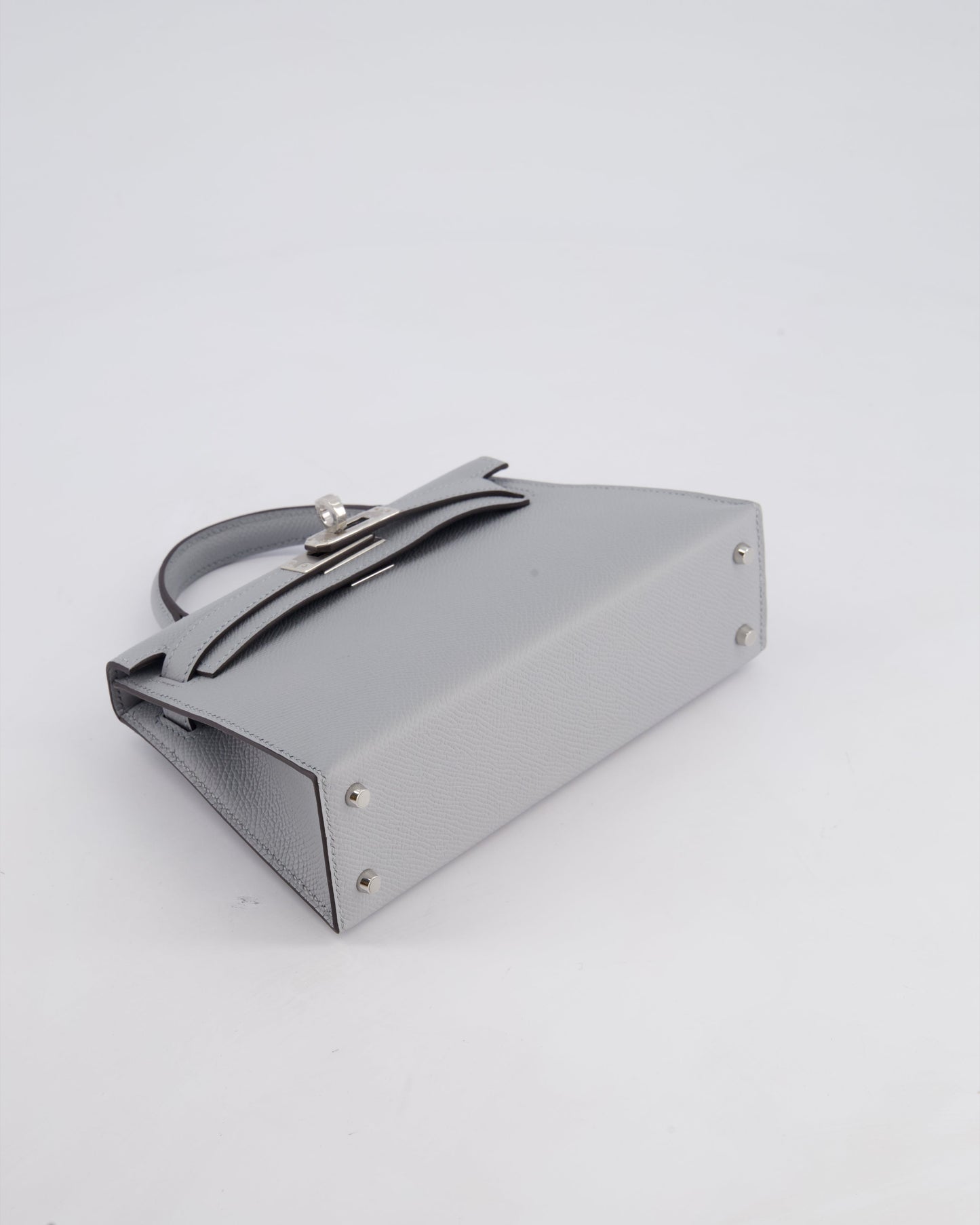 *HOT* Hermès Mini Kelly II 20cm Bag In Bleu Glacier Epsom Leather with Palladium Hardware