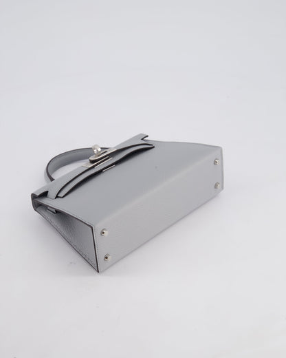 *HOT* Hermès Mini Kelly II 20cm Bag In Bleu Glacier Epsom Leather with Palladium Hardware