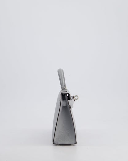 *HOT* Hermès Mini Kelly II 20cm Bag In Bleu Glacier Epsom Leather with Palladium Hardware