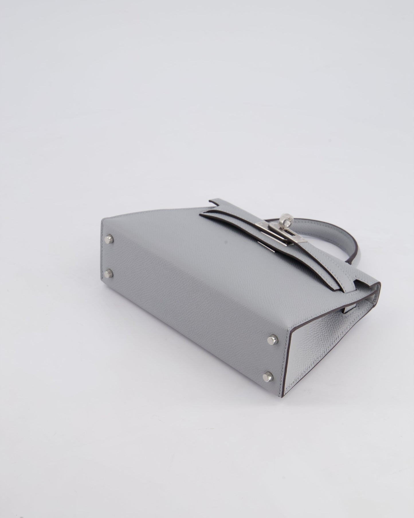 *HOT* Hermès Mini Kelly II 20cm Bag In Bleu Glacier Epsom Leather with Palladium Hardware