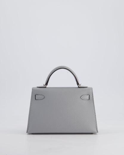 *HOT* Hermès Mini Kelly II 20cm Bag In Bleu Glacier Epsom Leather with Palladium Hardware