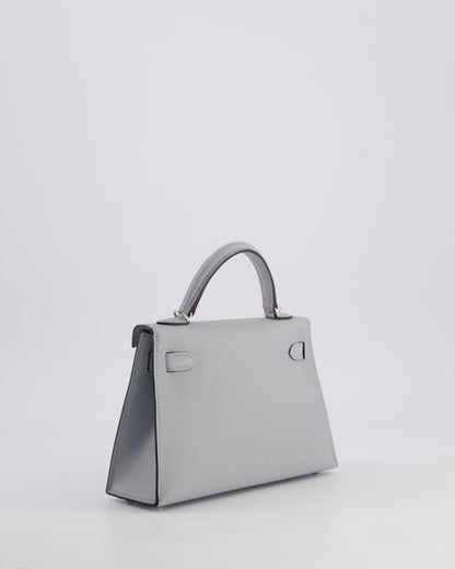 *HOT* Hermès Mini Kelly II 20cm Bag In Bleu Glacier Epsom Leather with Palladium Hardware