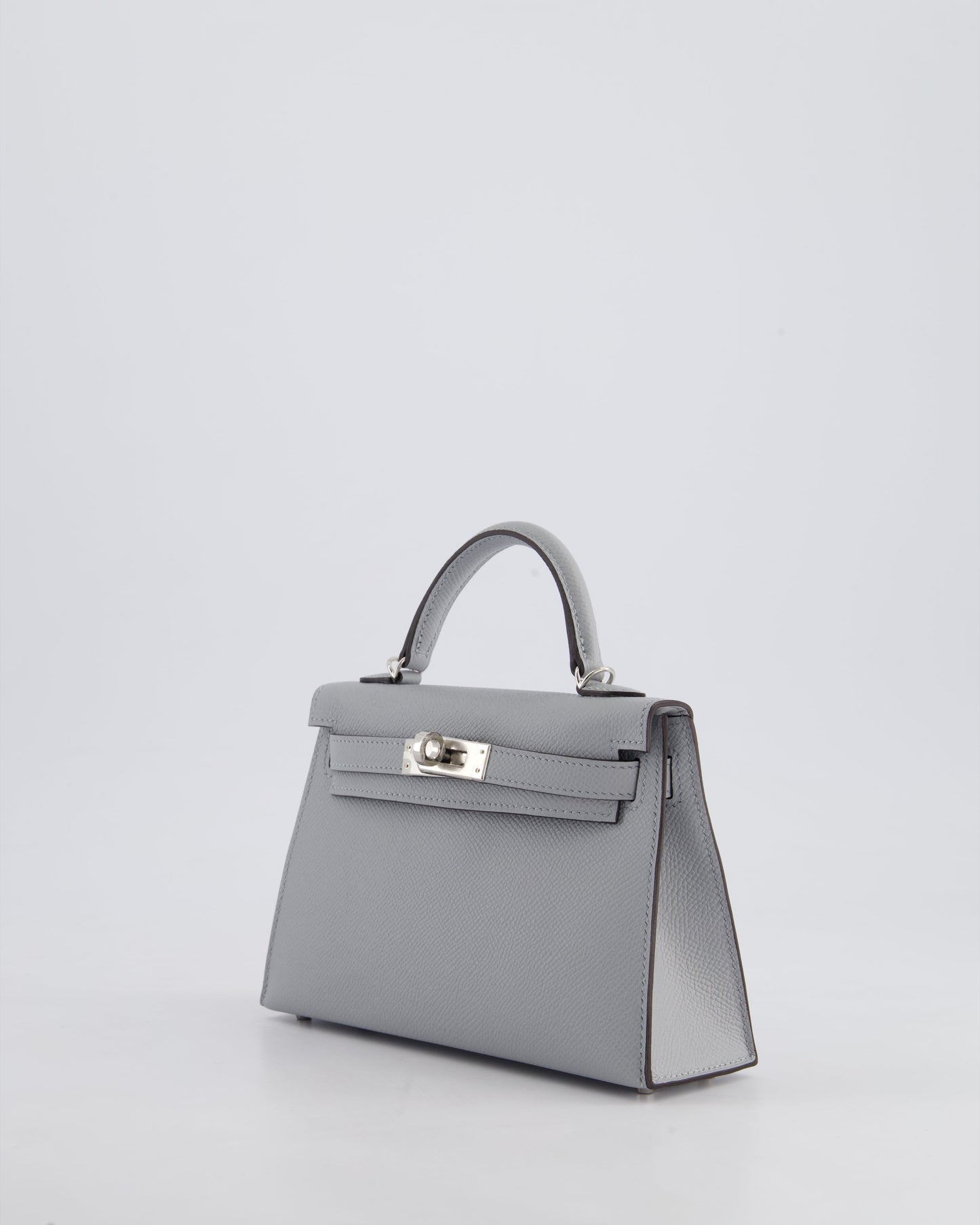 *HOT* Hermès Mini Kelly II 20cm Bag In Bleu Glacier Epsom Leather with Palladium Hardware