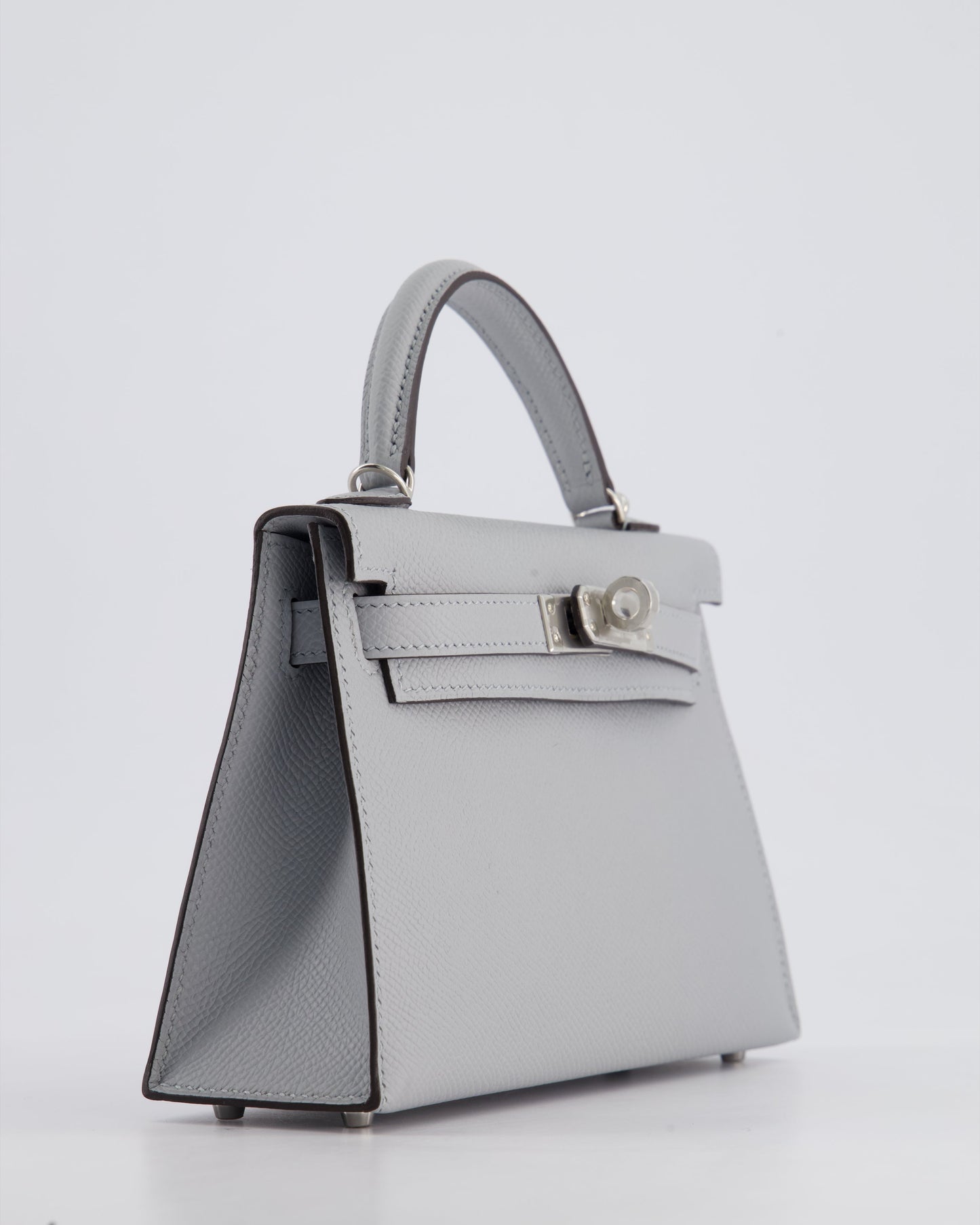 *HOT* Hermès Mini Kelly II 20cm Bag In Bleu Glacier Epsom Leather with Palladium Hardware