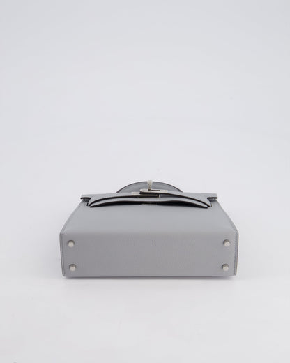 *HOT* Hermès Mini Kelly II 20cm Bag In Bleu Glacier Epsom Leather with Palladium Hardware