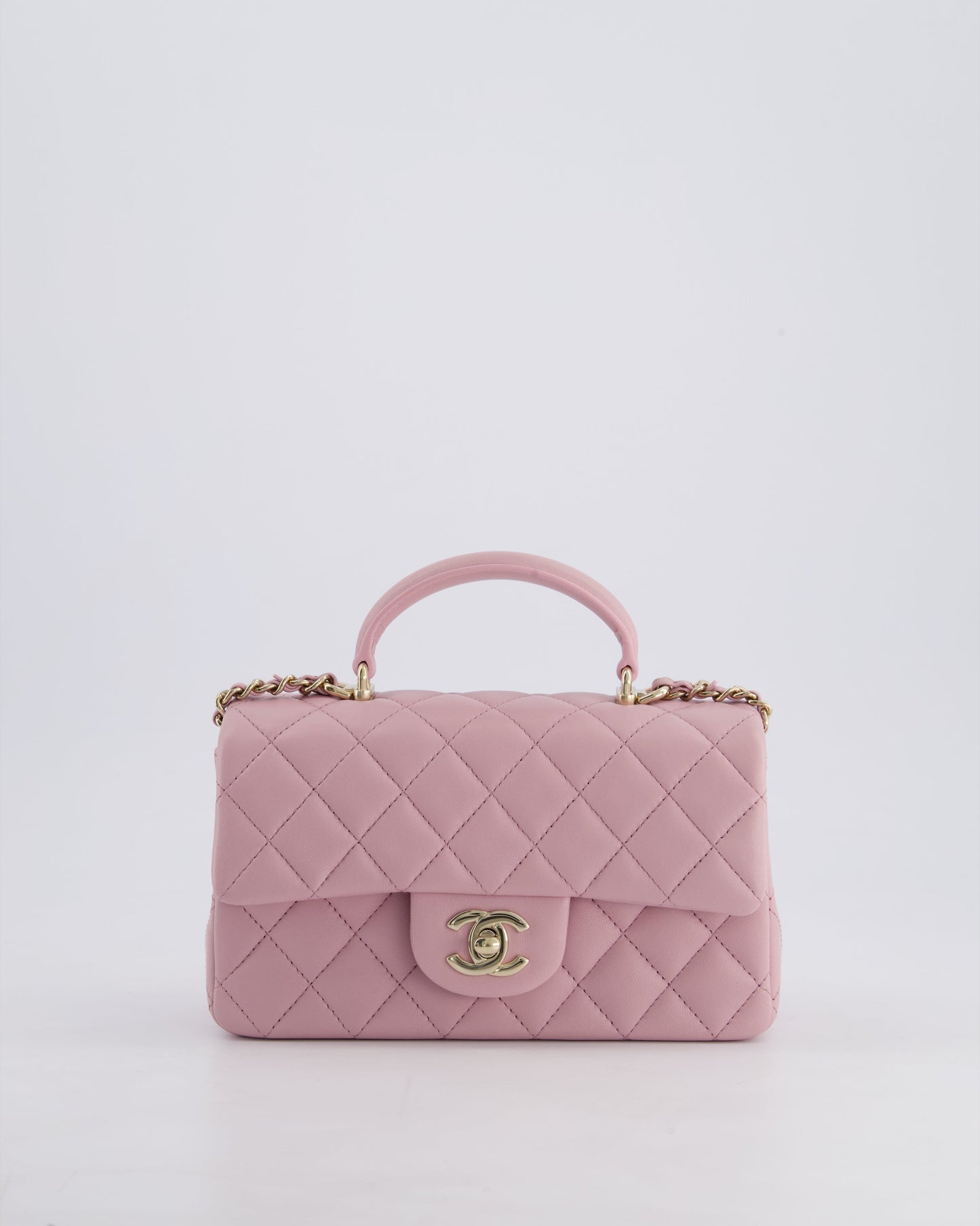 *HOT* Chanel Lilac Mini Rectangular Single Flap Bag in Lambskin Leather with Champagne Gold Hardware