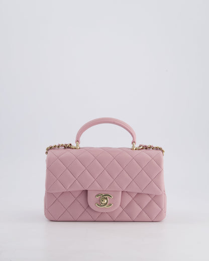 *HOT* Chanel Lilac Mini Rectangular Single Flap Bag in Lambskin Leather with Champagne Gold Hardware