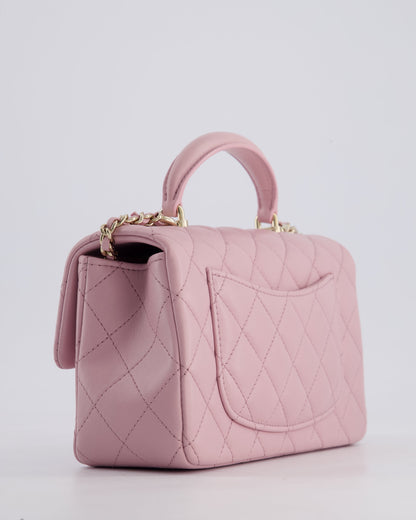 *HOT* Chanel Lilac Mini Rectangular Single Flap Bag in Lambskin Leather with Champagne Gold Hardware