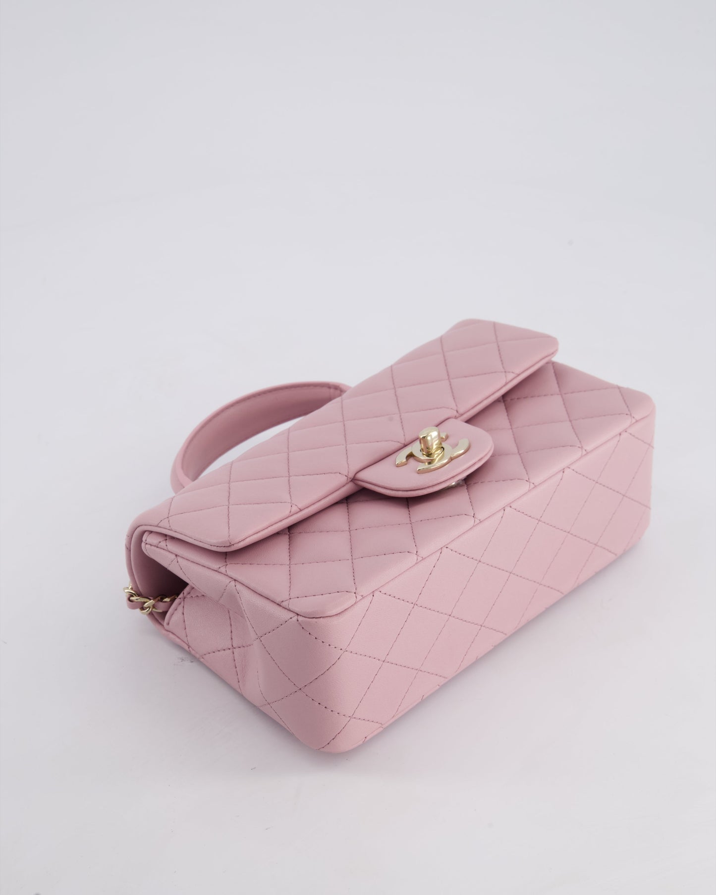 *HOT* Chanel Lilac Mini Rectangular Single Flap Bag in Lambskin Leather with Champagne Gold Hardware
