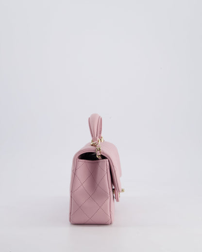 *HOT* Chanel Lilac Mini Rectangular Single Flap Bag in Lambskin Leather with Champagne Gold Hardware