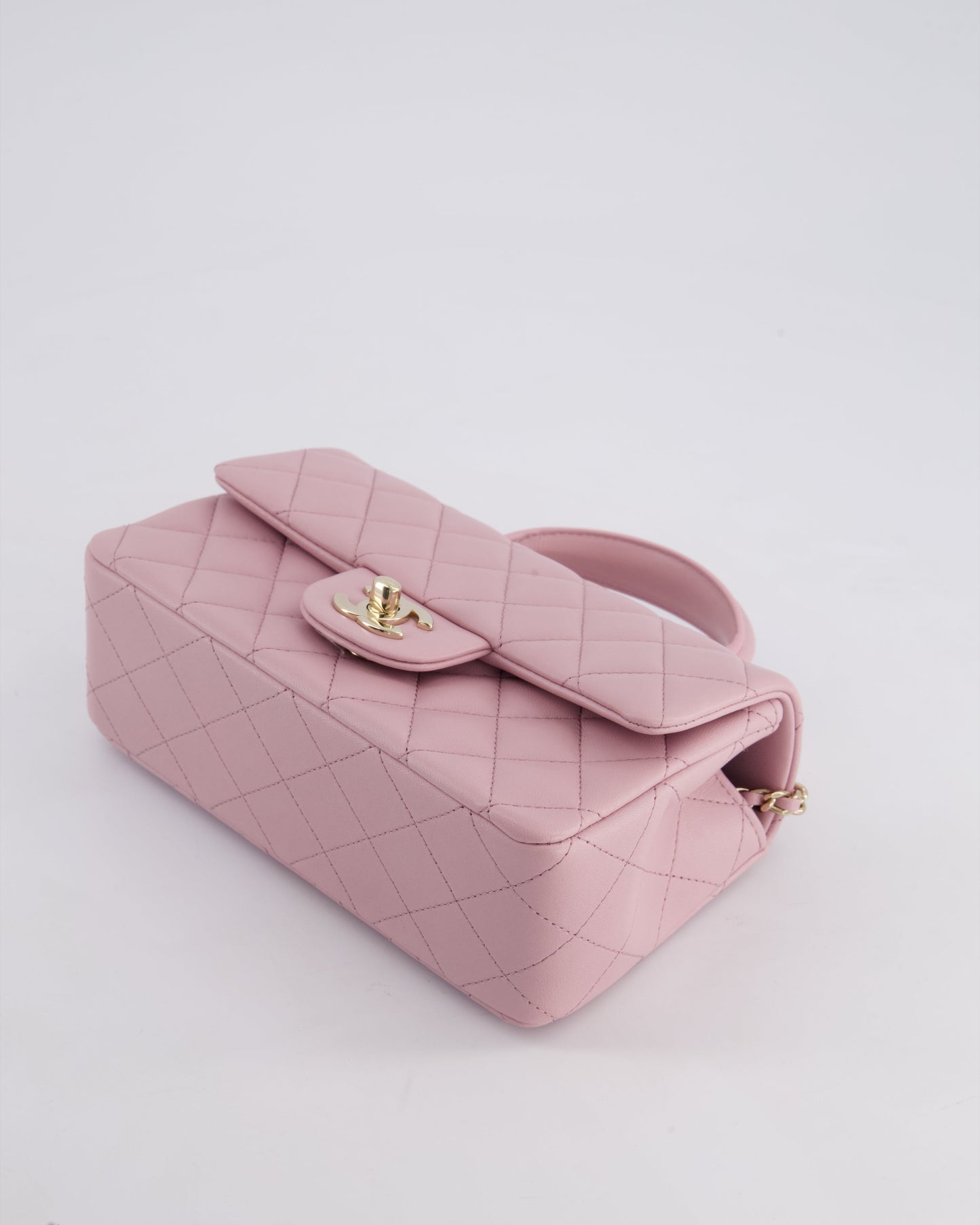 *HOT* Chanel Lilac Mini Rectangular Single Flap Bag in Lambskin Leather with Champagne Gold Hardware