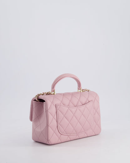 *HOT* Chanel Lilac Mini Rectangular Single Flap Bag in Lambskin Leather with Champagne Gold Hardware