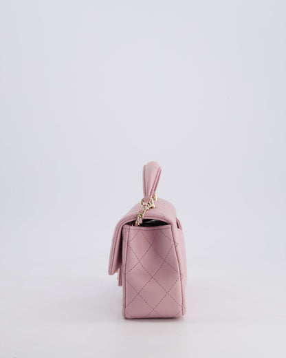 *HOT* Chanel Lilac Mini Rectangular Single Flap Bag in Lambskin Leather with Champagne Gold Hardware