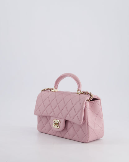 *HOT* Chanel Lilac Mini Rectangular Single Flap Bag in Lambskin Leather with Champagne Gold Hardware