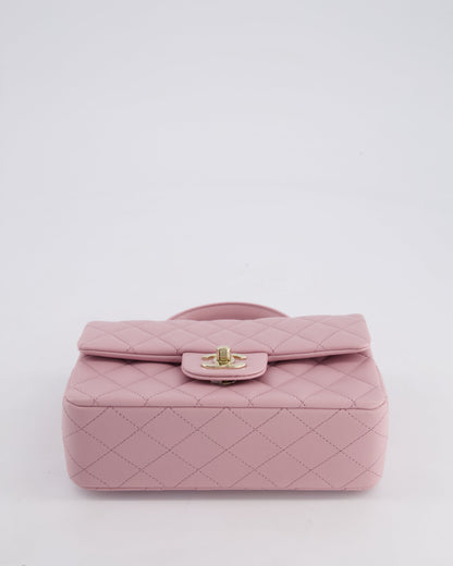*HOT* Chanel Lilac Mini Rectangular Single Flap Bag in Lambskin Leather with Champagne Gold Hardware