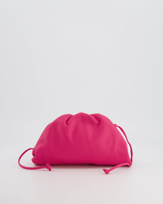 Bottega Veneta Hot Pink Leather Mini Crossbody Pouch Bag