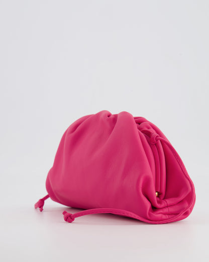 Bottega Veneta Hot Pink Leather Mini Crossbody Pouch Bag