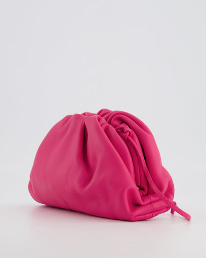 Bottega Veneta Hot Pink Leather Mini Crossbody Pouch Bag