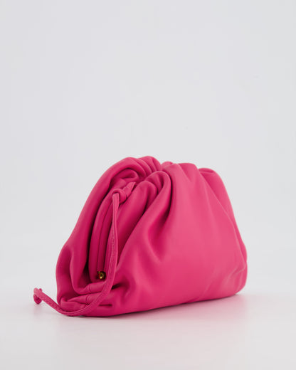 Bottega Veneta Hot Pink Leather Mini Crossbody Pouch Bag