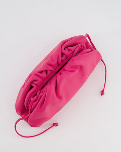 Bottega Veneta Hot Pink Leather Mini Crossbody Pouch Bag