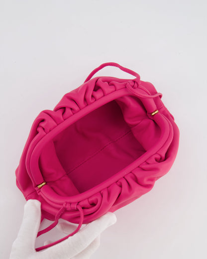 Bottega Veneta Hot Pink Leather Mini Crossbody Pouch Bag