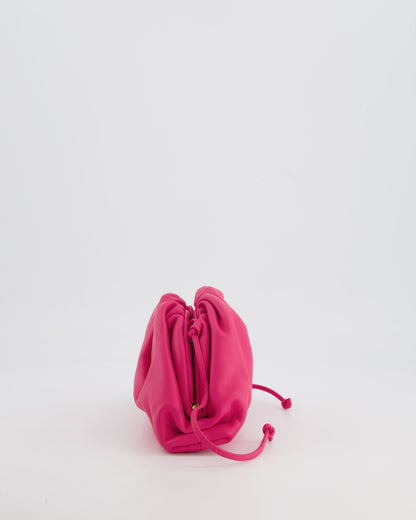 Bottega Veneta Hot Pink Leather Mini Crossbody Pouch Bag