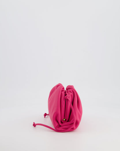 Bottega Veneta Hot Pink Leather Mini Crossbody Pouch Bag