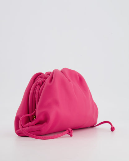 Bottega Veneta Hot Pink Leather Mini Crossbody Pouch Bag