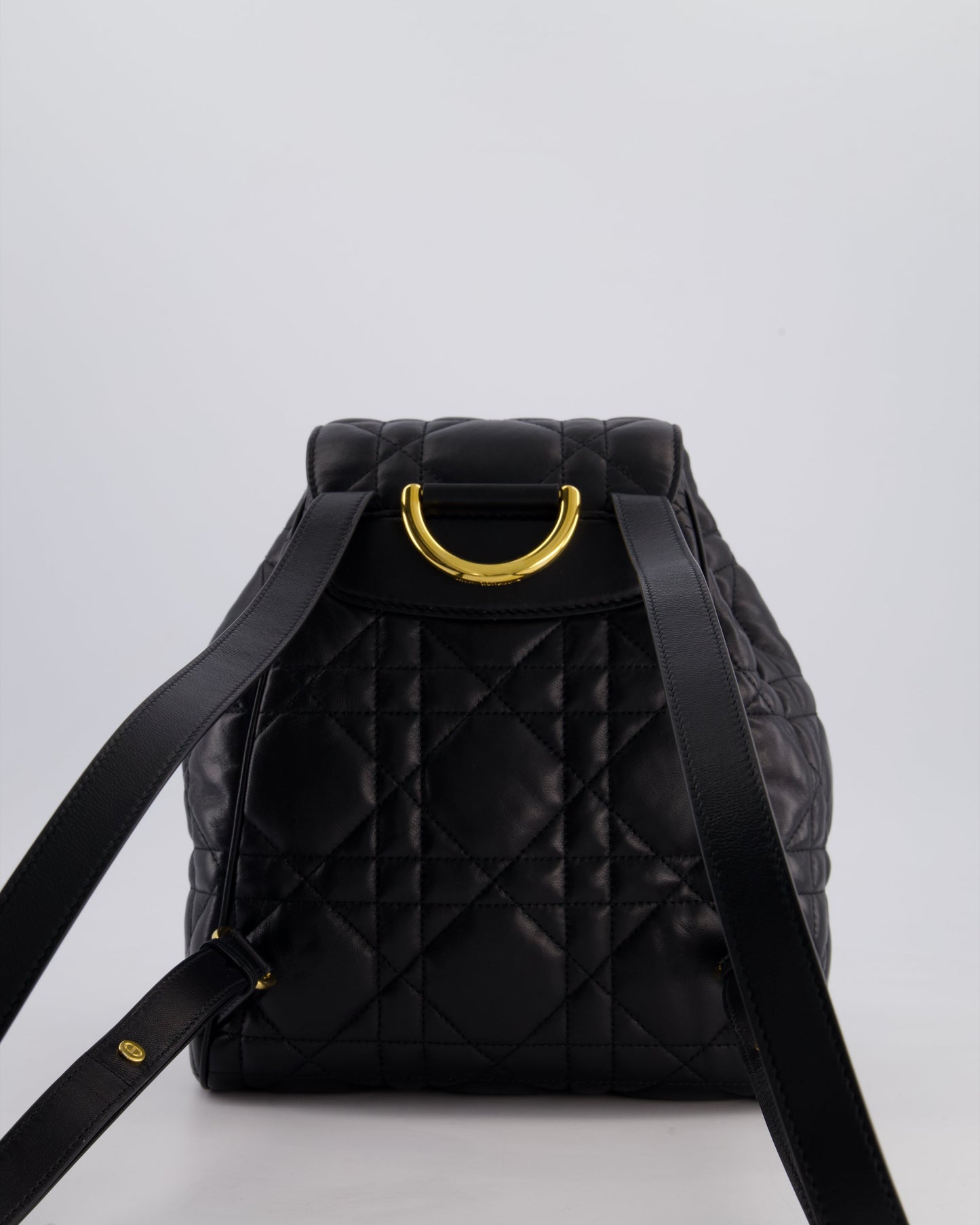 Christian Dior Medium Caro Black Macrocannage Lambskin Backpack with Gold Hardware RRP £3,050