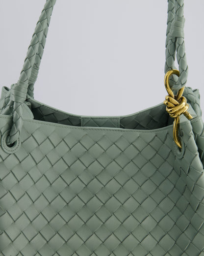 Bottega Veneta New Sauge Large Parachute Intrecciato Bag with Gold Hardware RRP £4,870