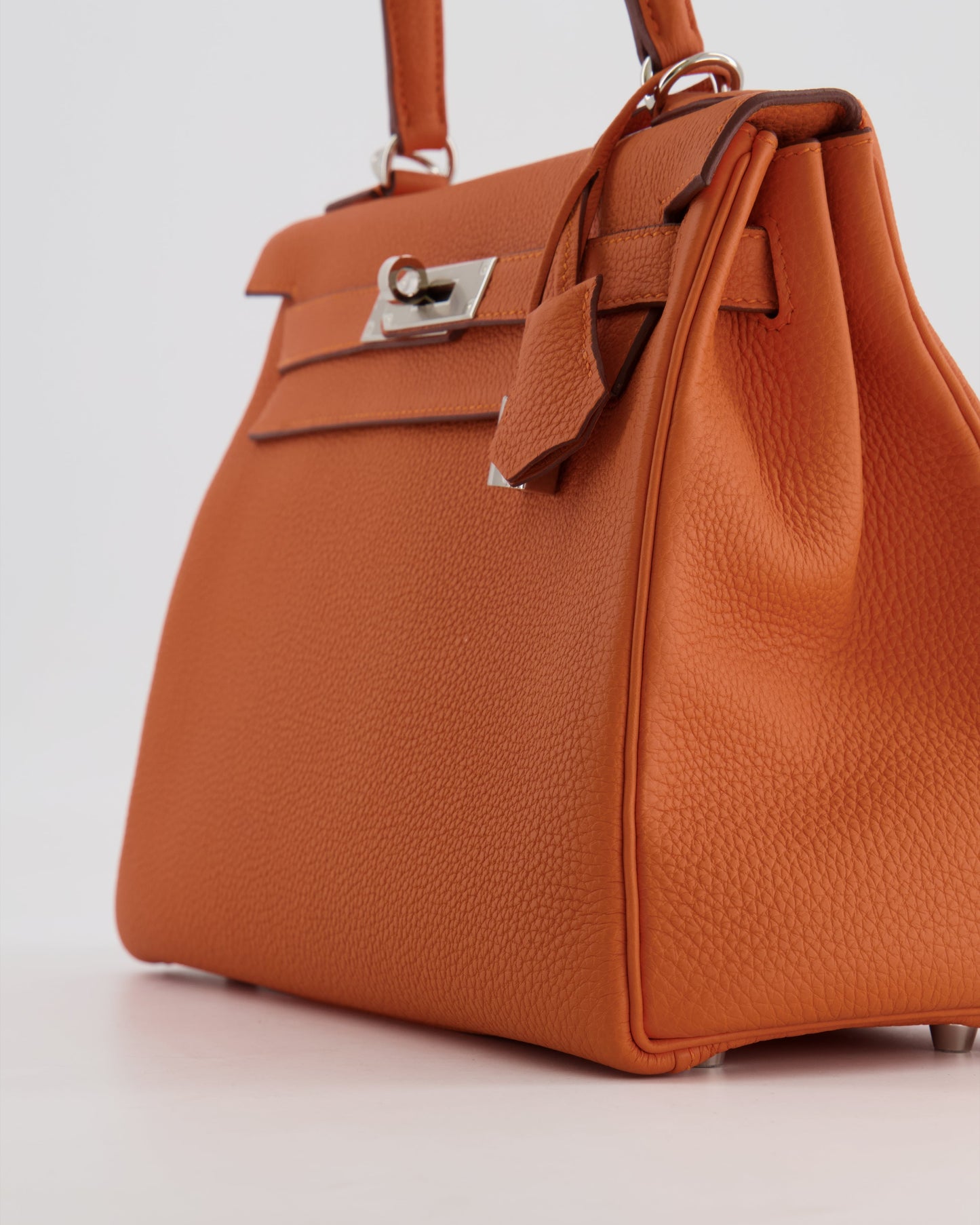 Hermès Kelly 28cm Retourne Bag in Orange Togo Leather with Palladium Hardware