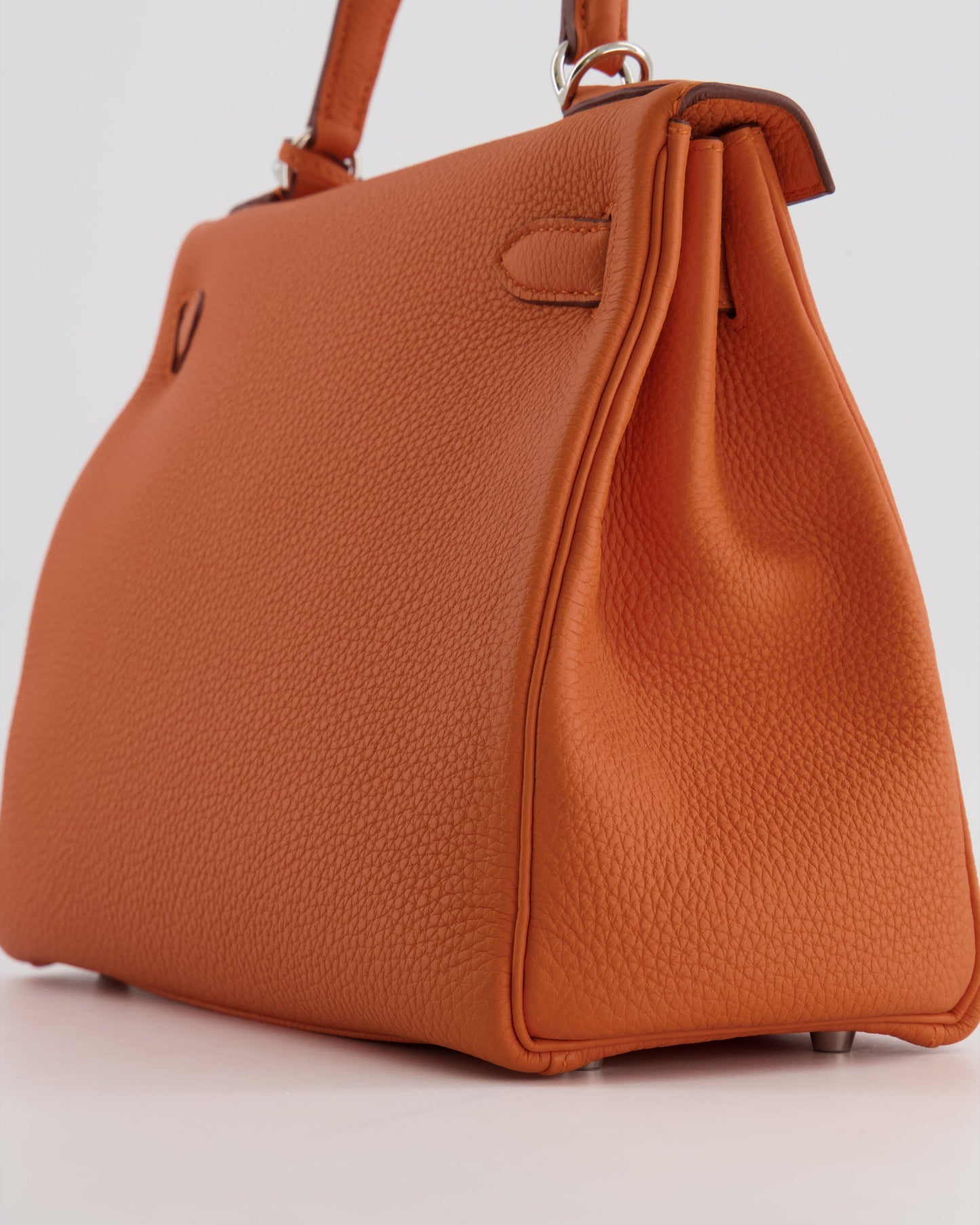 Hermès Kelly 28cm Retourne Bag in Orange Togo Leather with Palladium Hardware