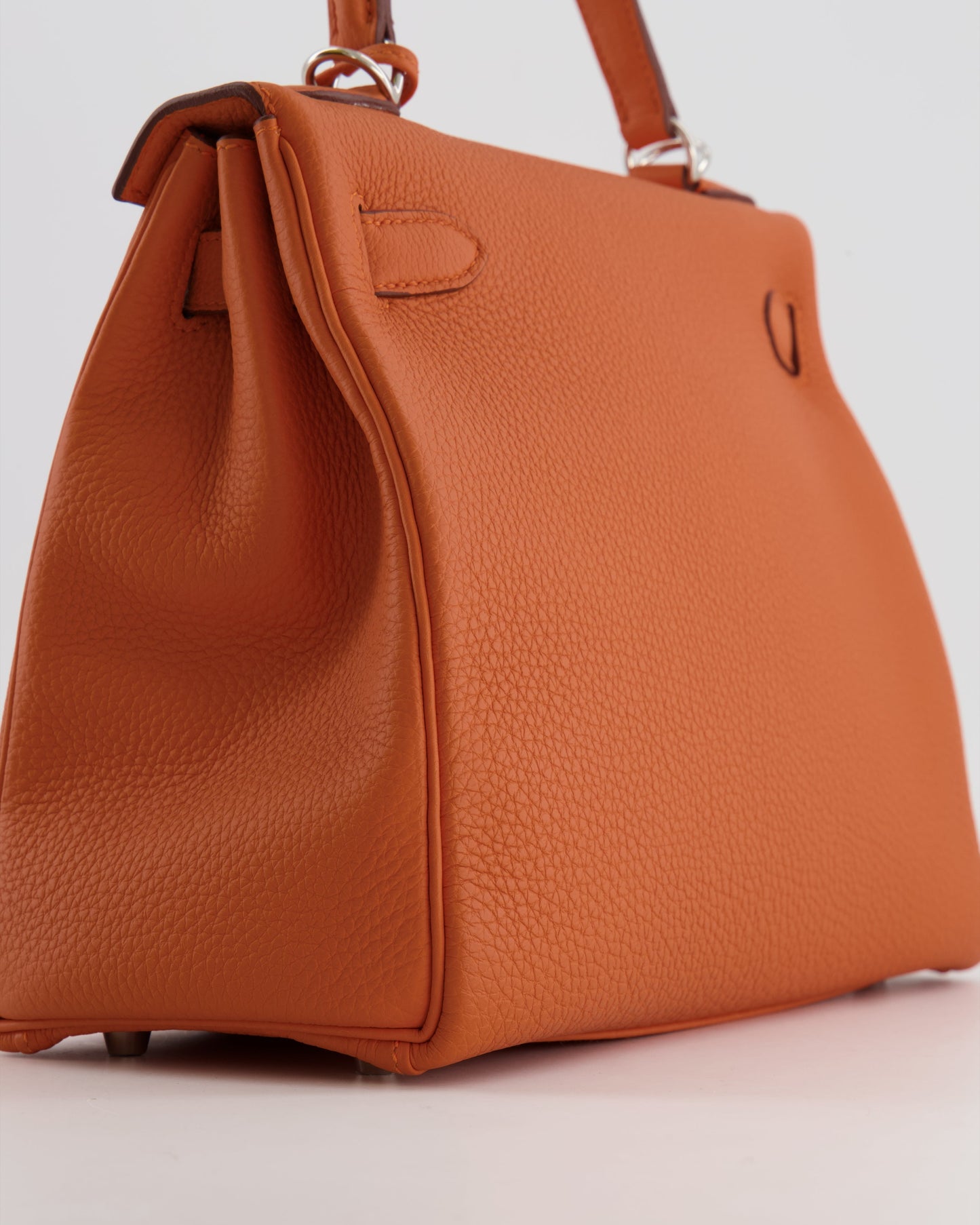 Hermès Kelly 28cm Retourne Bag in Orange Togo Leather with Palladium Hardware
