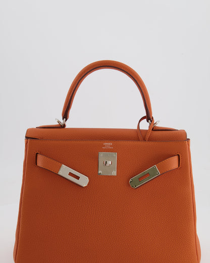 Hermès Kelly 28cm Retourne Bag in Orange Togo Leather with Palladium Hardware
